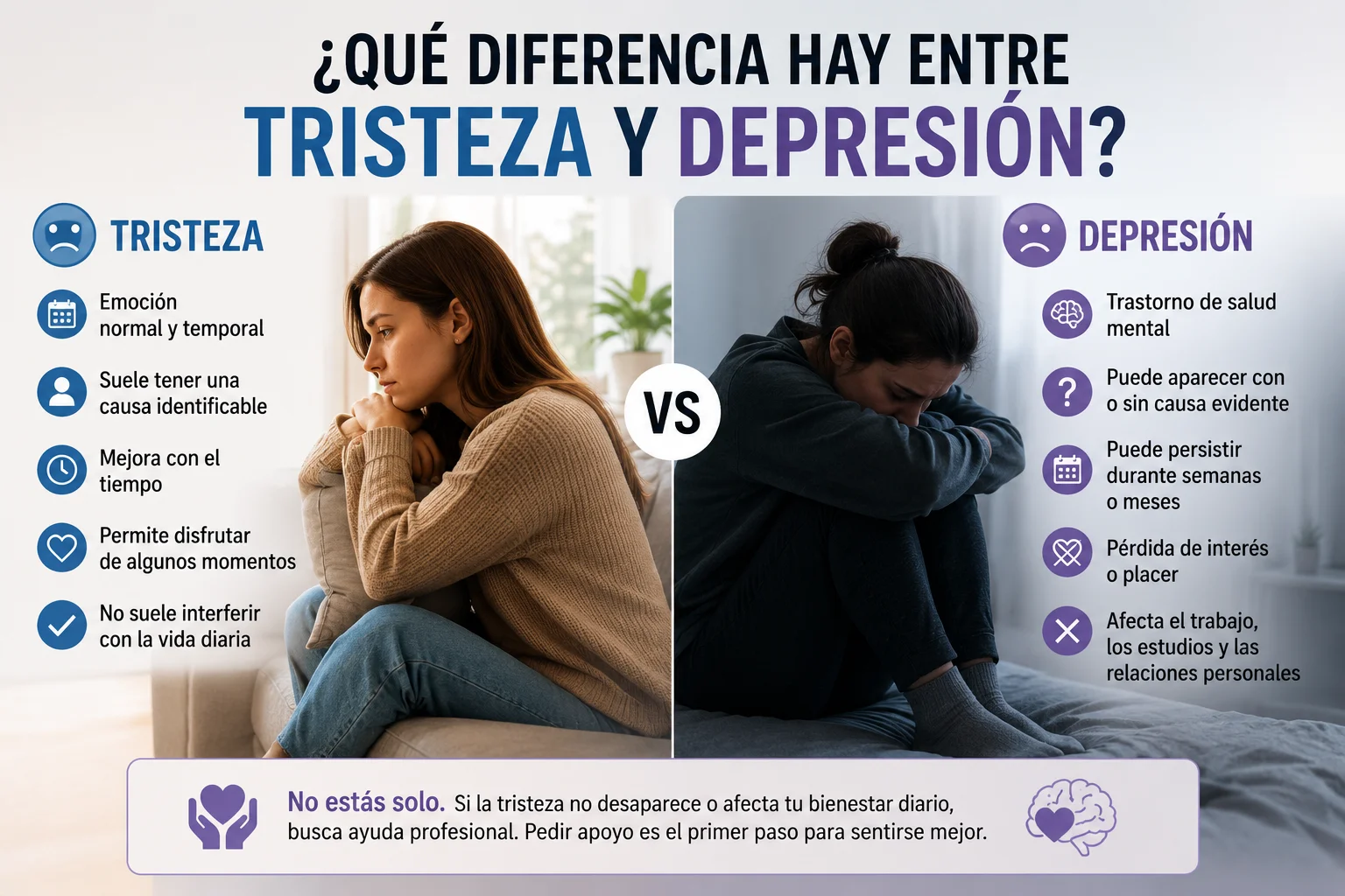 Qué diferencia hay entre tristeza y depresión